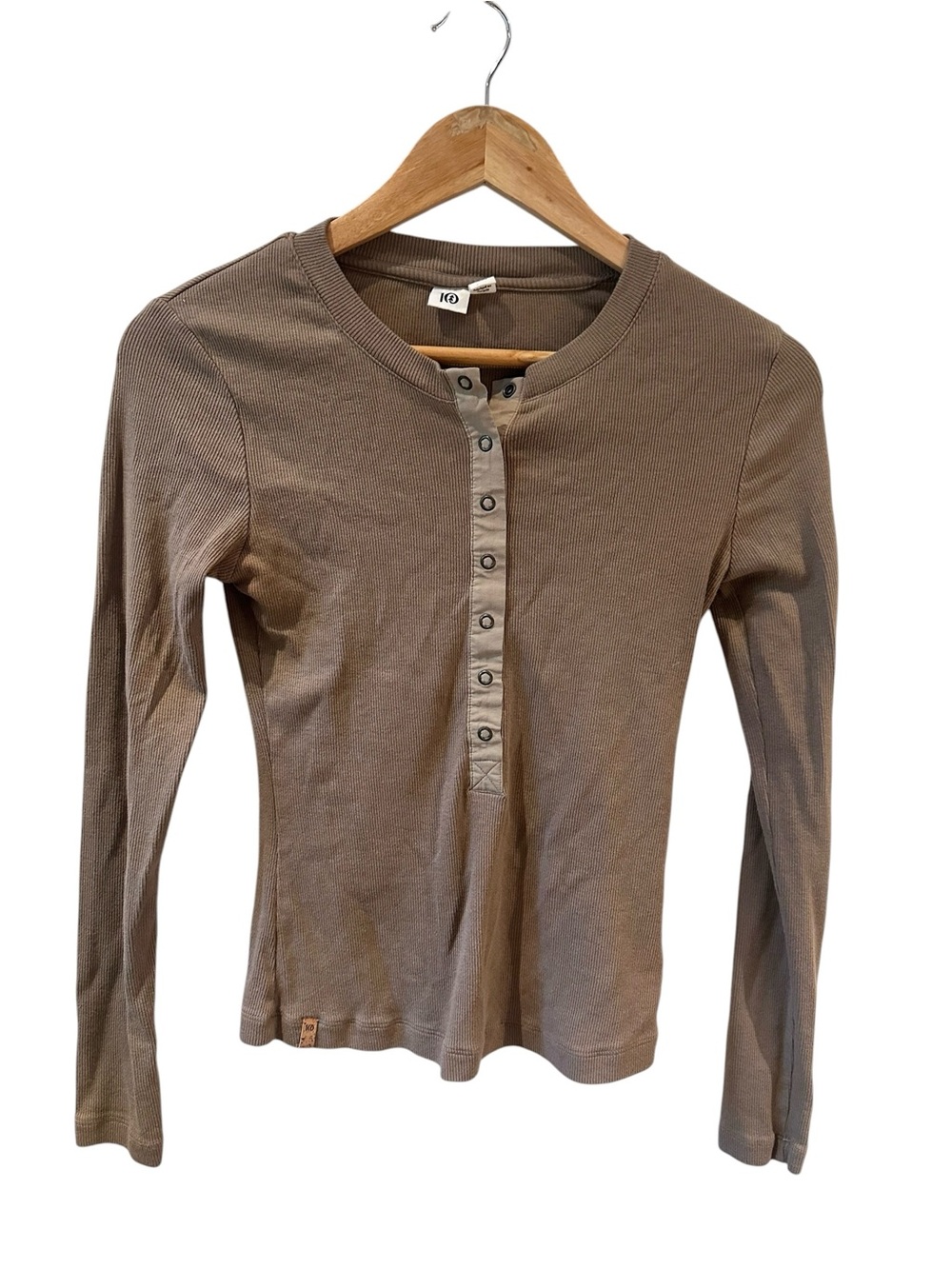 tentree Rib Snap Placket Henley Long Sleeve Shirt Size Small